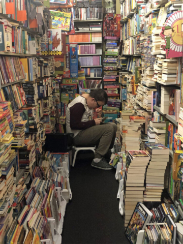 Mitchell at the book store