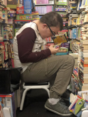 Mitchell at the book store