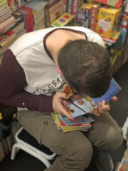 Mitchell at the book store