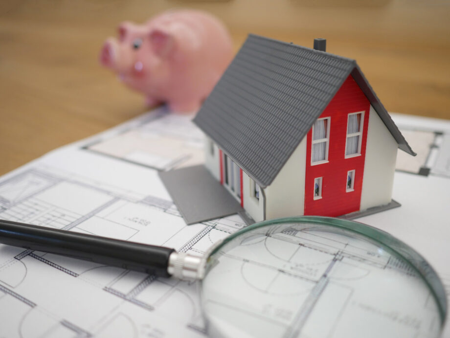 Little hosue, house plans and magnifying glass