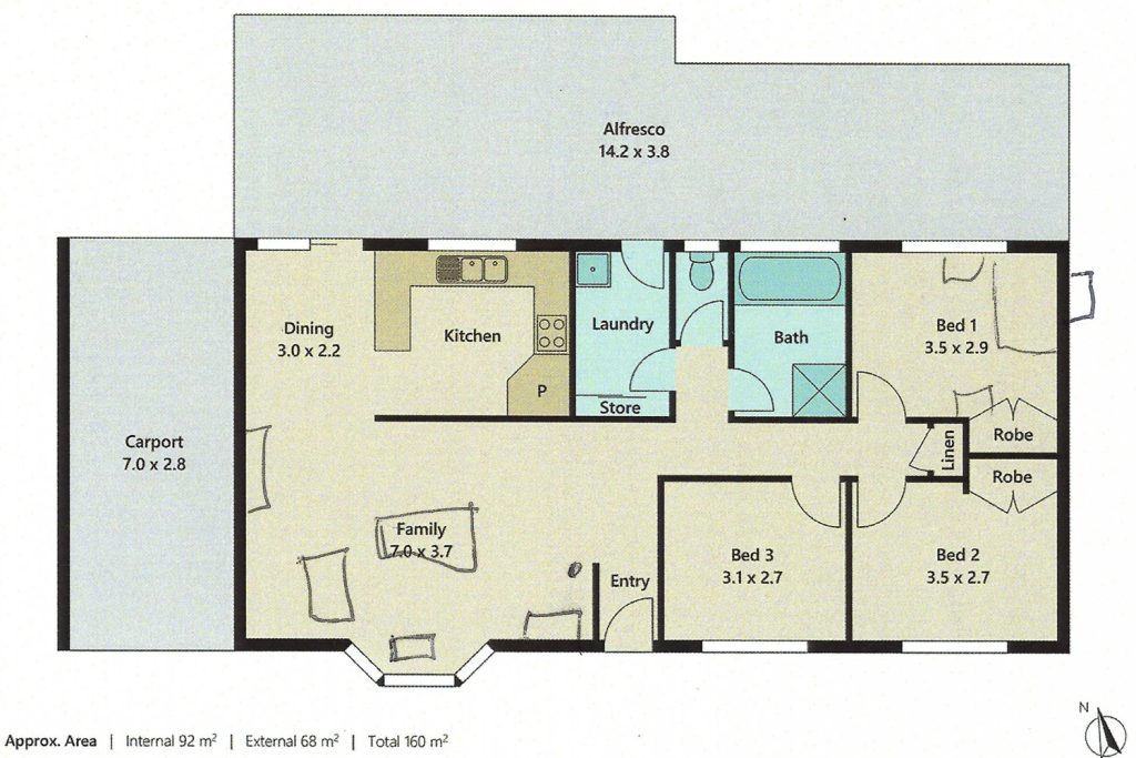 Floor plan of Mitchell's home
